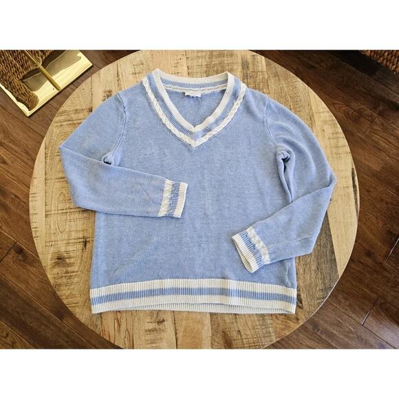Talbots Linen Knit Sweater Women's Size PM Cricket Tennis Beach - Picture 11 of 11